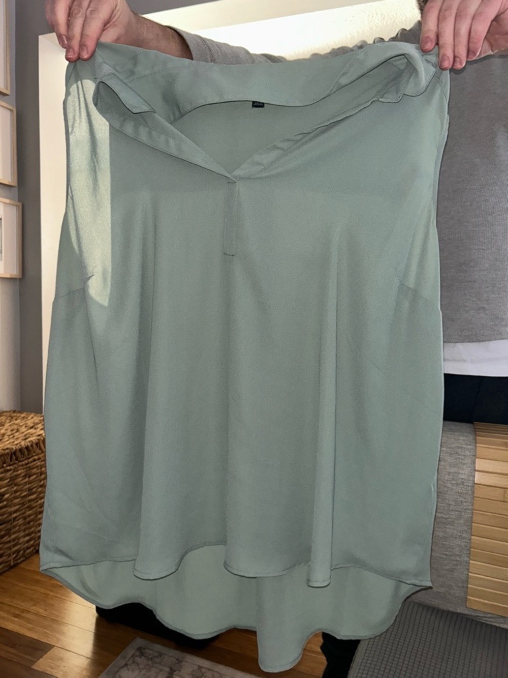 Torrid- Sage Green V-Neck Sleeveless blouse